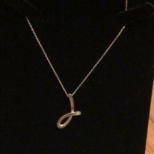 Tiffany letter “J” pendant with chain